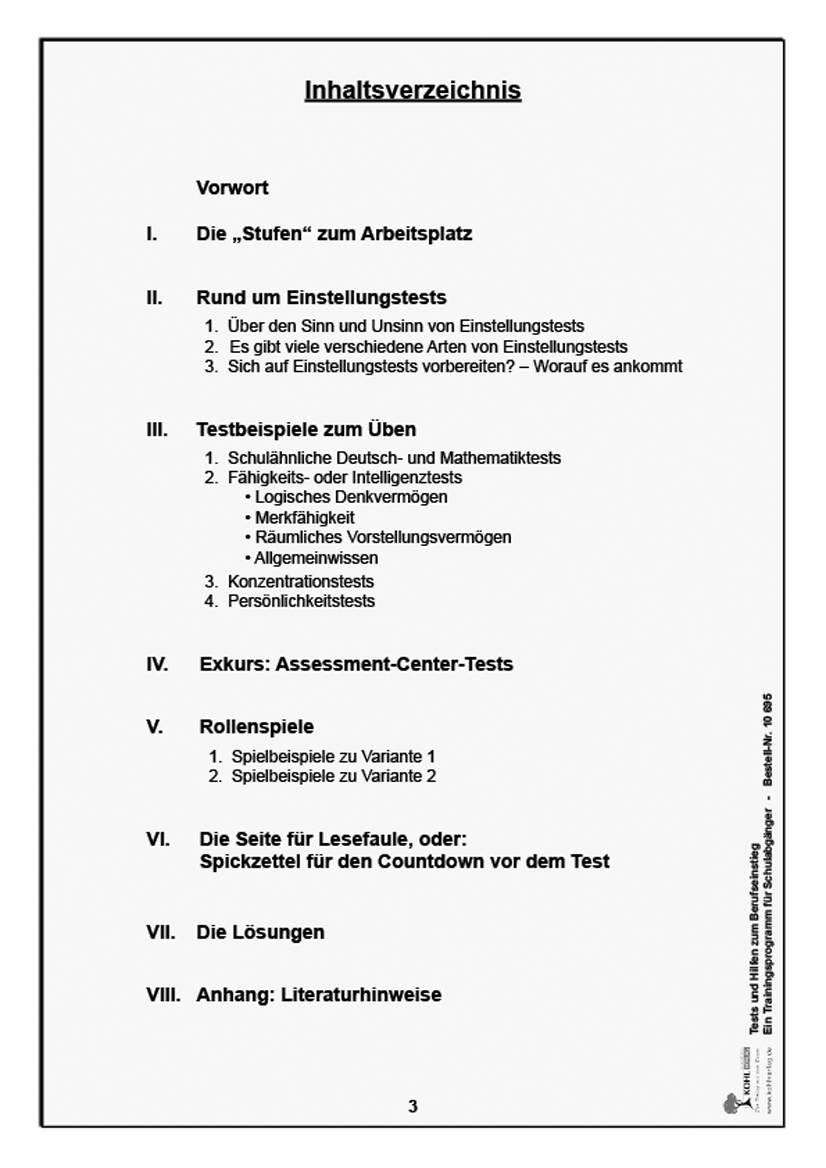 Tests und Hilfen zum Berufseinstieg