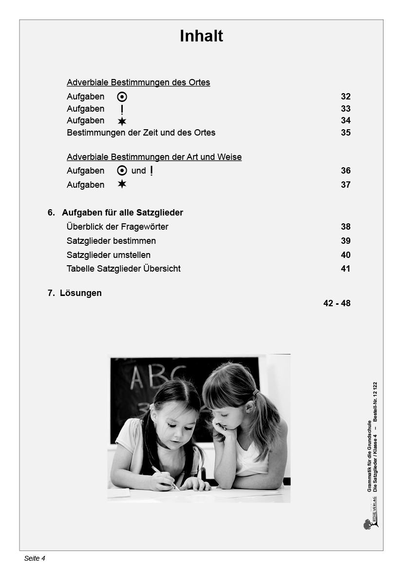 Grammatik für die Grundschule - Die Satzglieder / Klasse 3