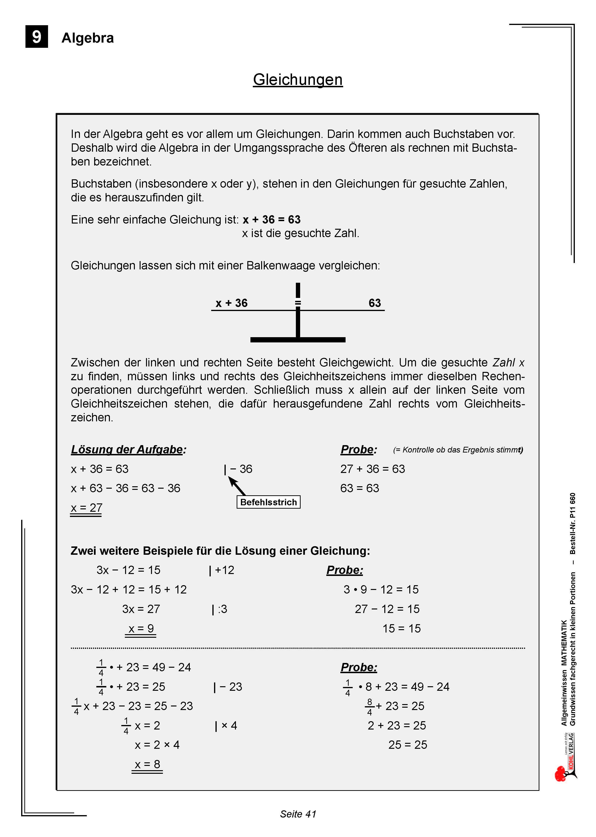 Allgemeinwissen fördern MATHEMATIK: Algebra