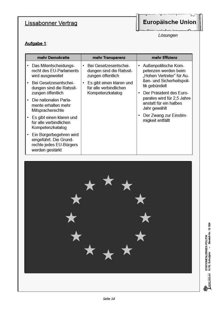 Stationenlernen Politik / Klasse 9-10