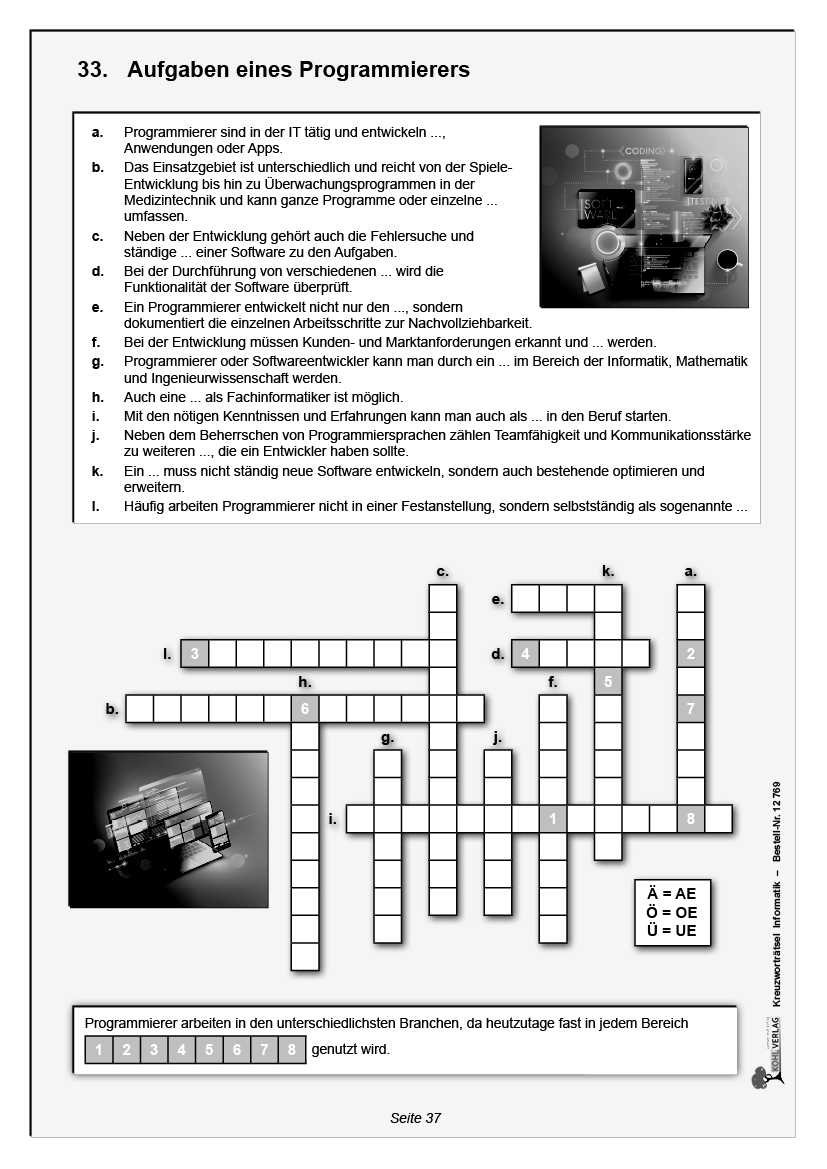 Kreuzworträtsel Informatik