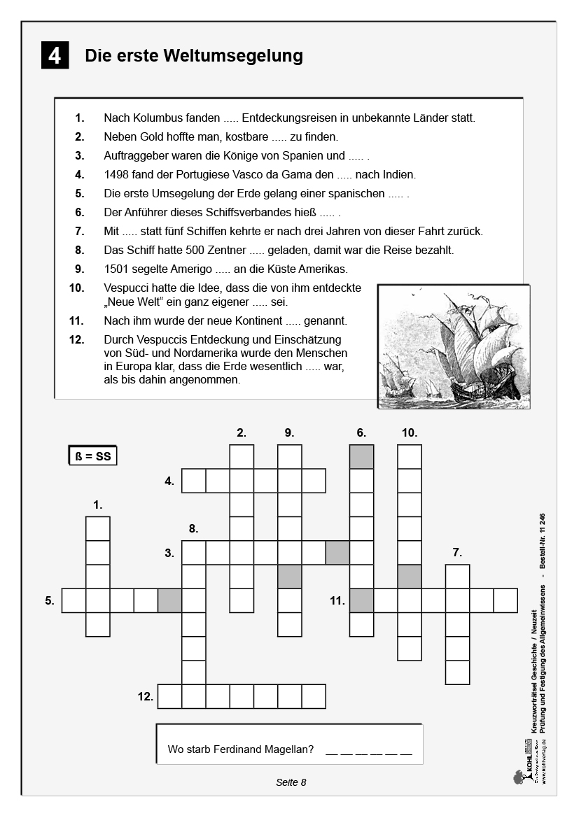 Kreuzworträtsel Geschichte / Neuzeit