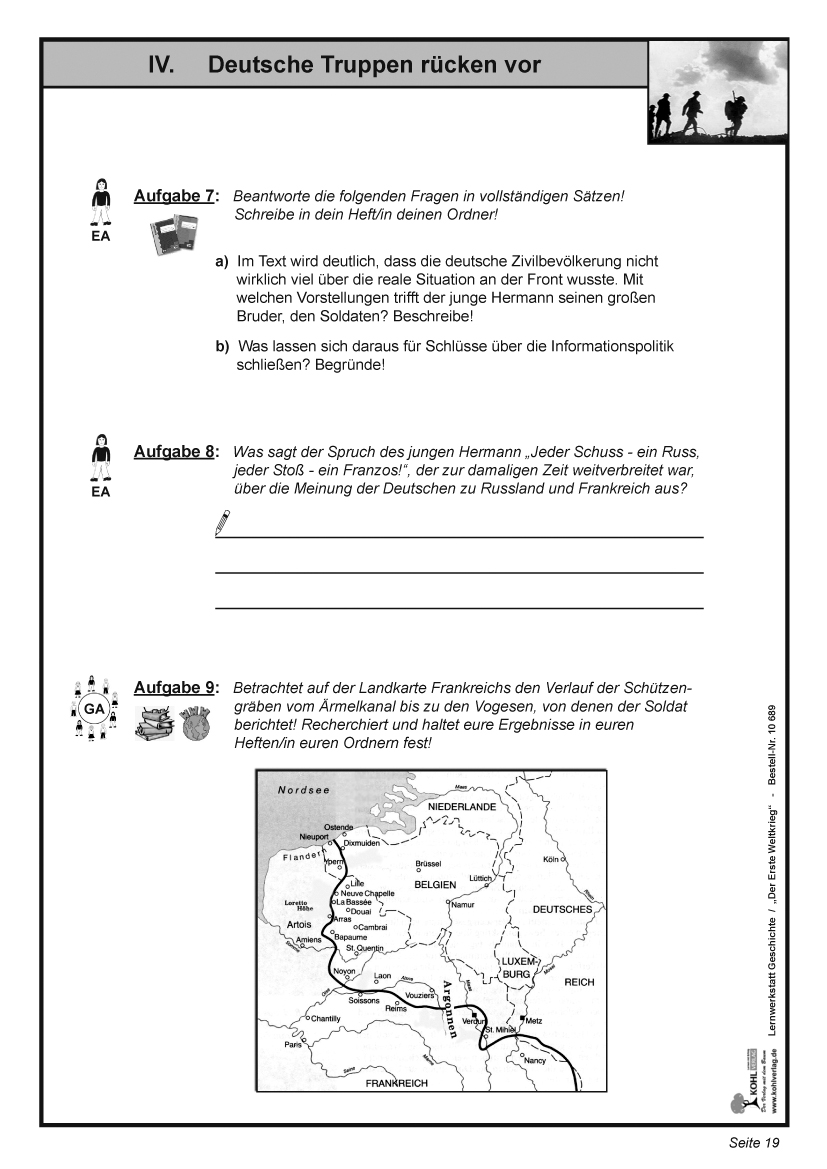 Lernwerkstatt "Stellungskrieg" - Der Erste Weltkrieg Lernwerkstatt "Stellungskrieg" - Der Erste Weltkrieg