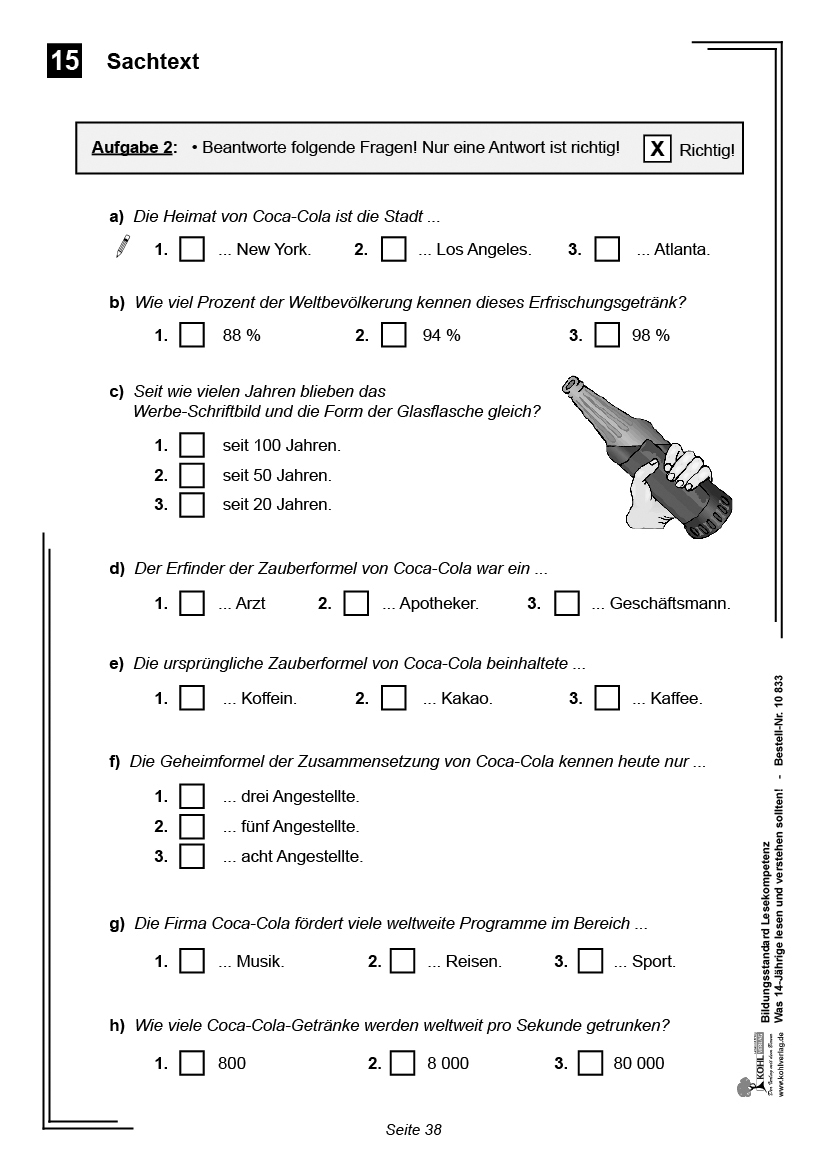 Bildungsstandard Lesekompetenz / Klasse 8