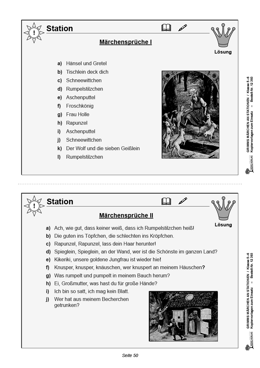 Grimms Märchen an Stationen / Klasse 5-6