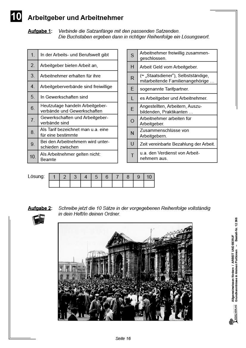 Allgemeinwissen fördern ARBEIT & BERUF