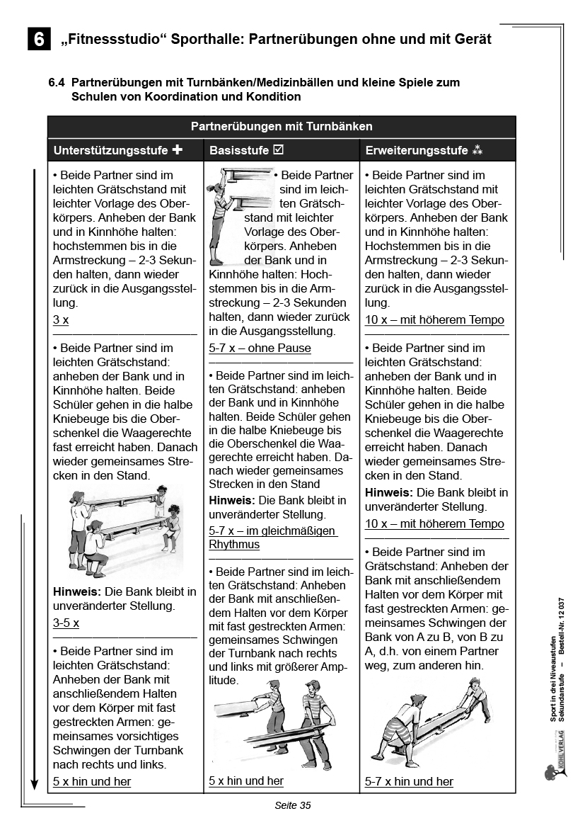 Sport in drei Niveaustufen / Sekundarstufe