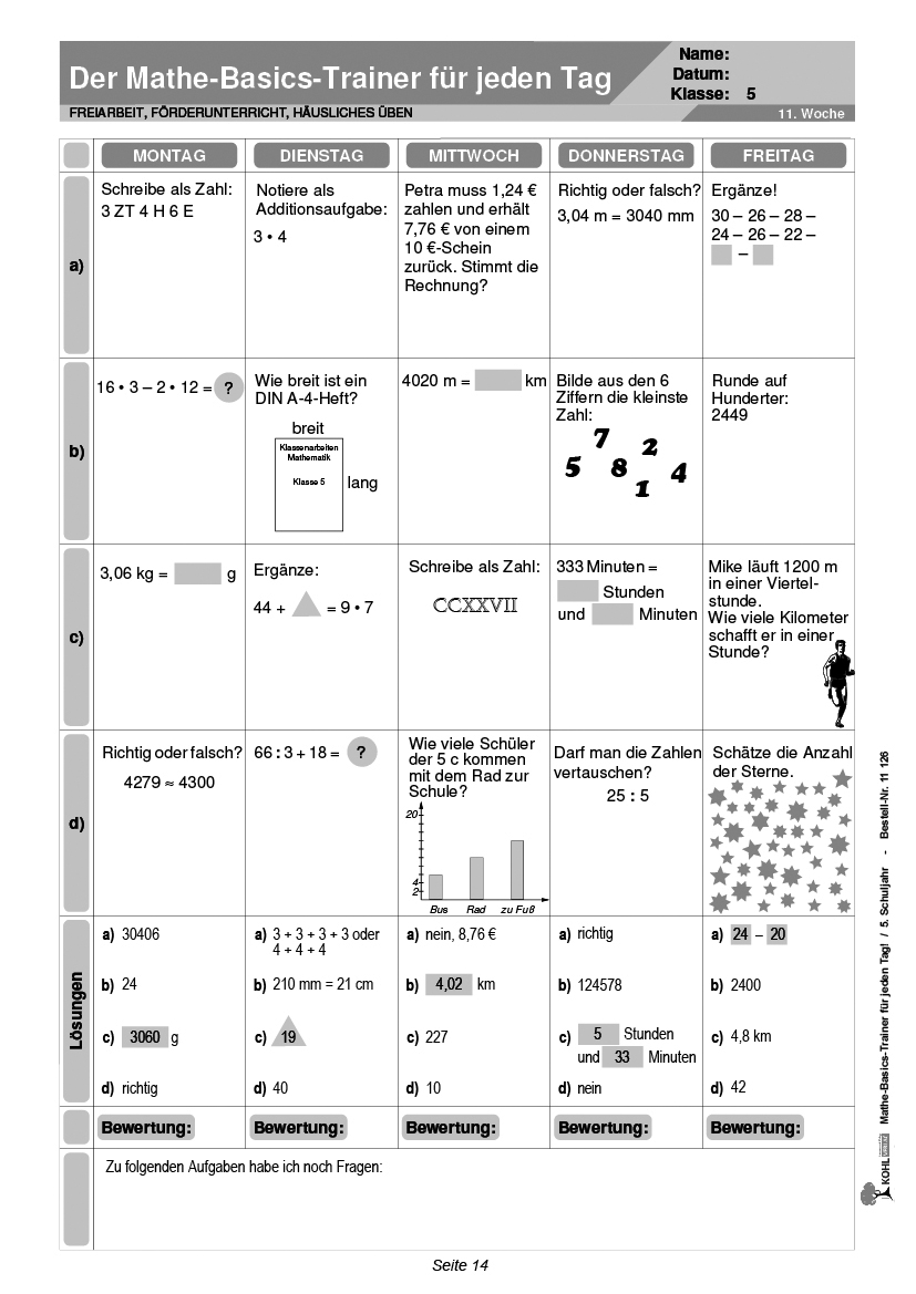 Mathe-Basics-Trainer / Klasse 5