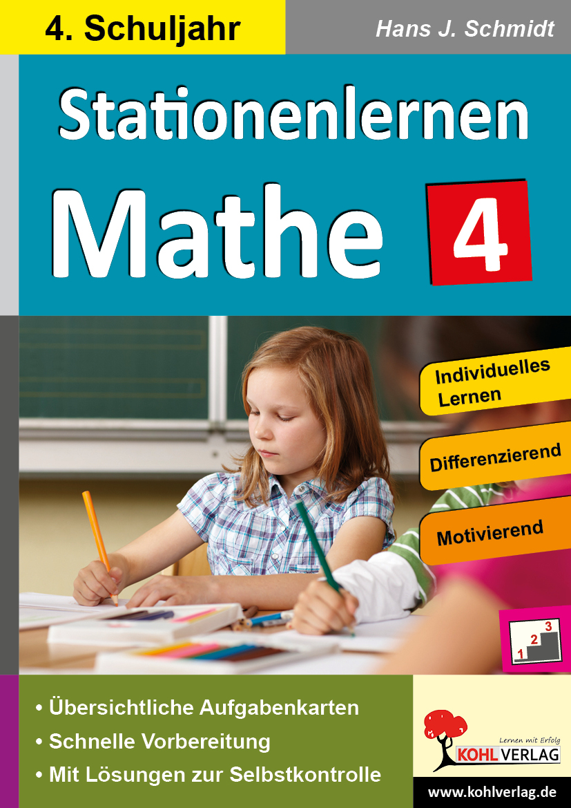 Stationenlernen Mathe / Klasse 4 - Komplett ausgearbeitetes Freiarbeitsmaterial im 4. Schuljahr