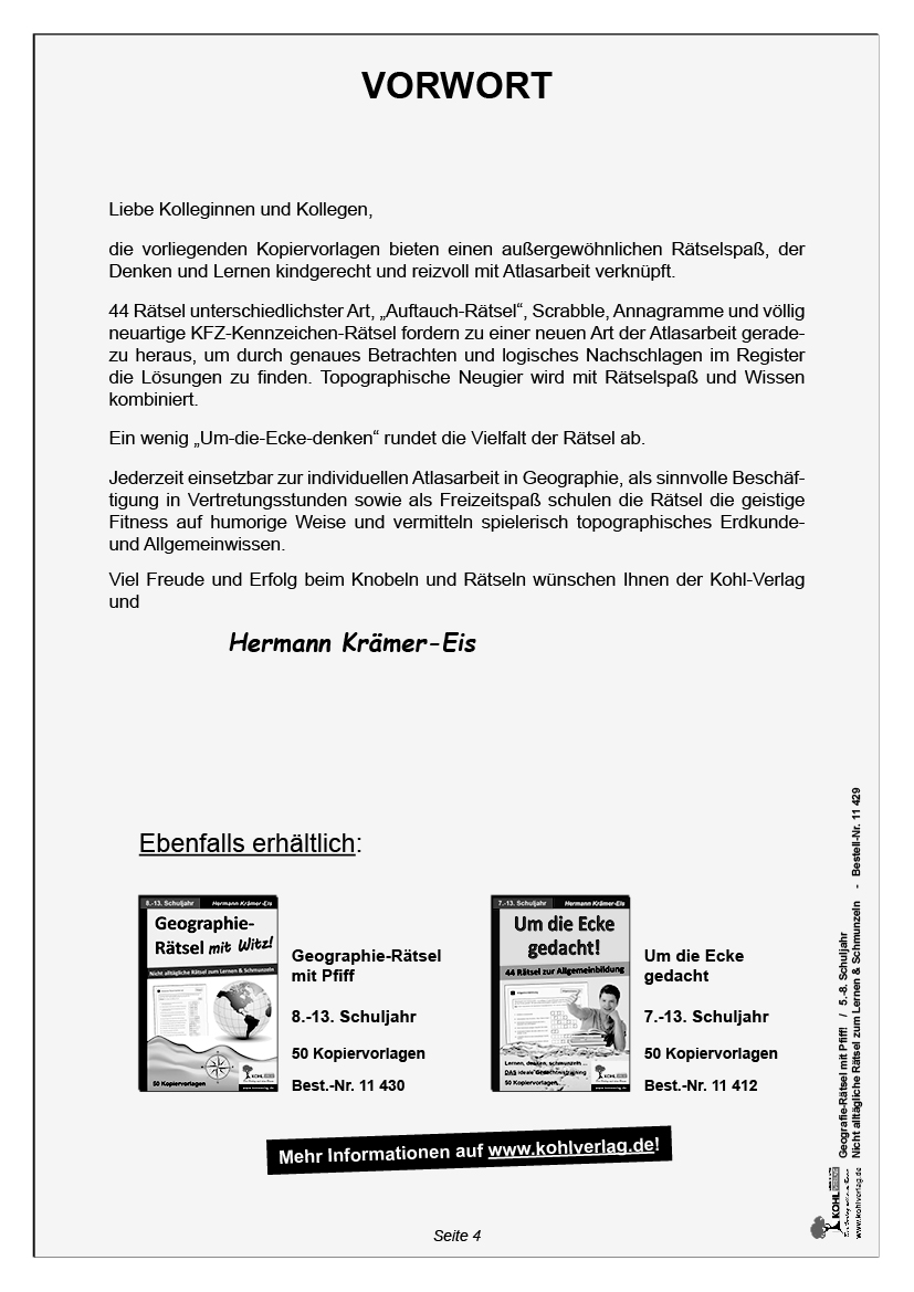 Geographie-Rätsel mit Witz! - 5.-8. Schuljahr