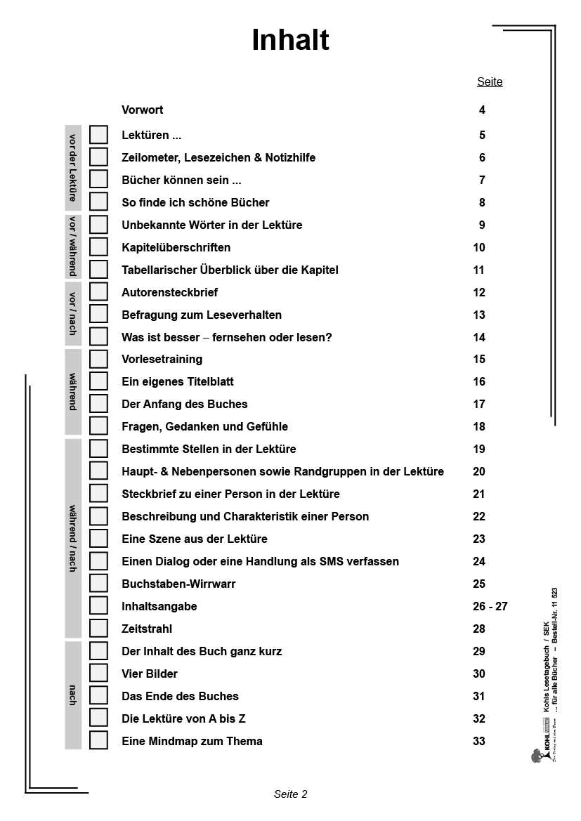 Kohls Lesetagebuch für alle Bücher