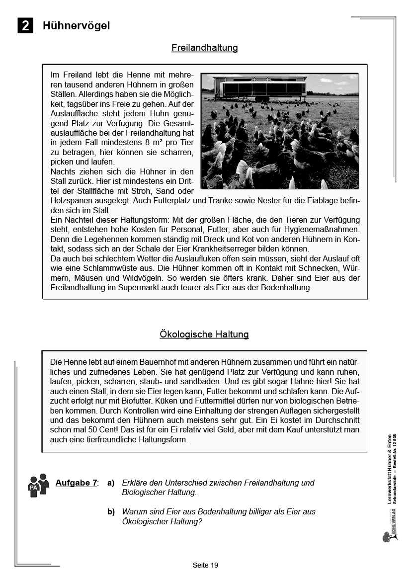 Lernwerkstatt Hühner & Enten / Sekundarstufe Lernwerkstatt Hühner & Enten / Sekundarstufe
