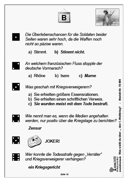 Was weißt du über ... den 1. Weltkrieg? Was weißt du über ... den 1. Weltkrieg?