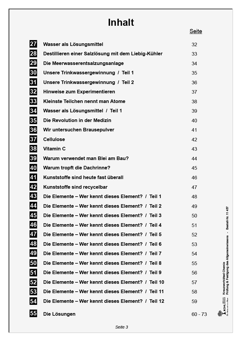 Kreuzworträtsel Chemie