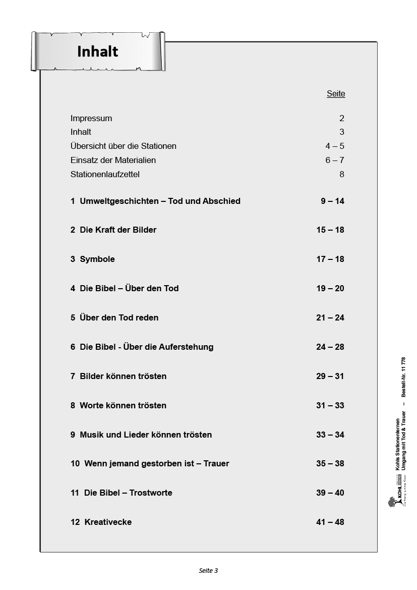 Stationenlernen Umgang mit Tod & Trauer