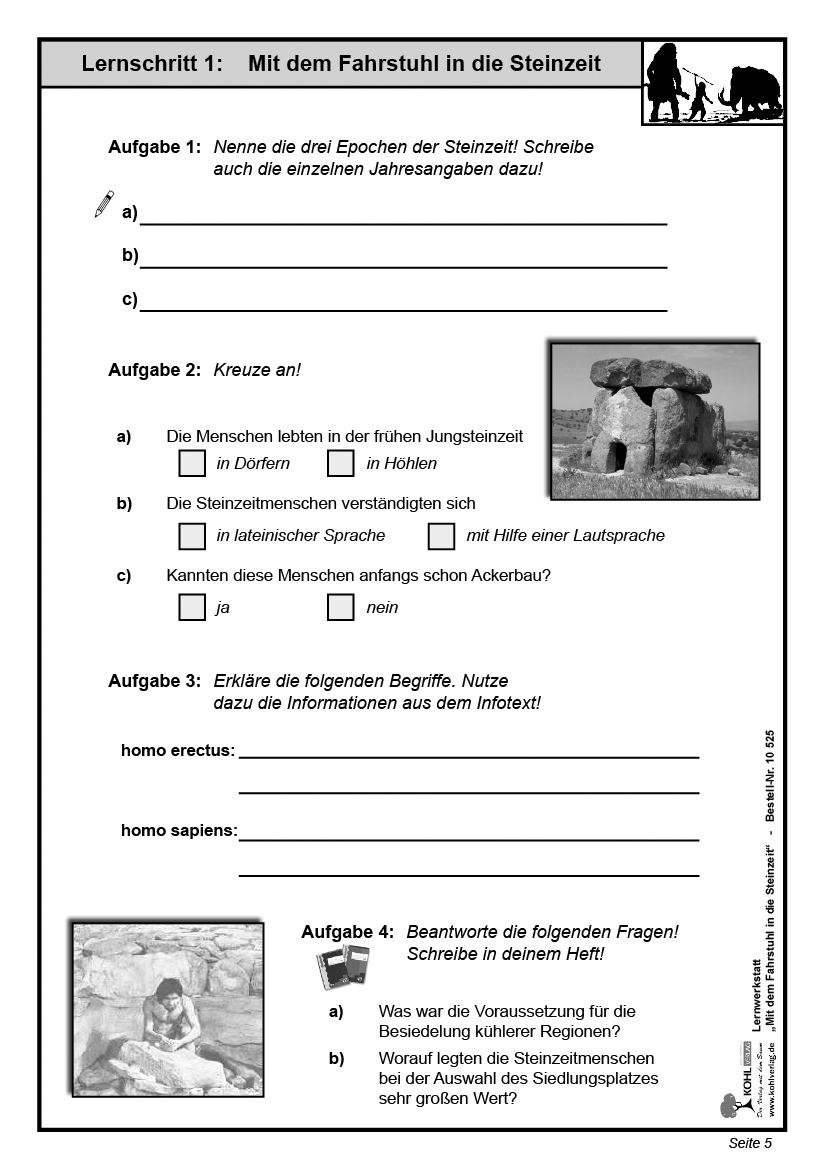 Lernwerkstatt Die Steinzeit Lernwerkstatt Die Steinzeit