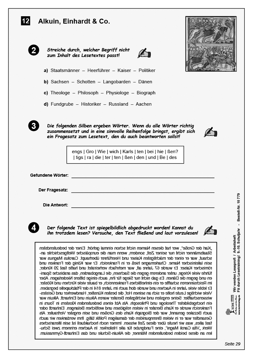 Wir werden Leseprofi - Arbeitsheft / Klasse 9-10