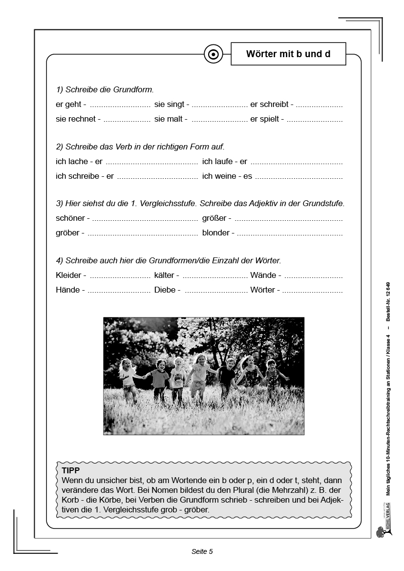 Mein tägliches 10-Minuten-Rechtschreibtraining an Stationen / Klasse 4