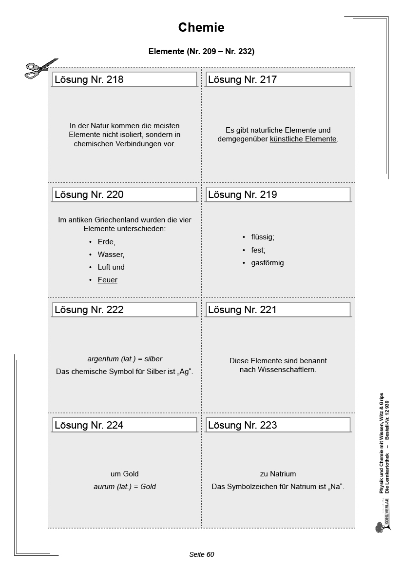 Physik und Chemie mit Wissen, Witz & Grips  -  Die Lernkartothek