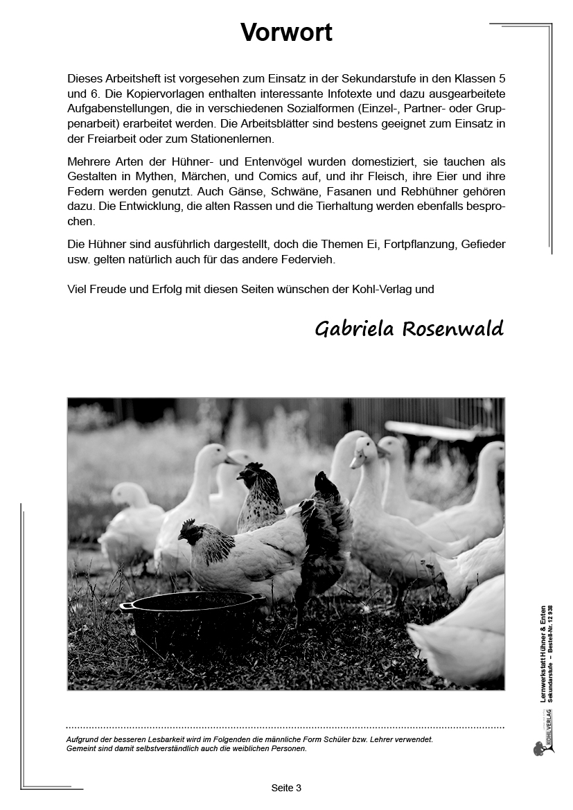 Lernwerkstatt Hühner & Enten / Sekundarstufe Lernwerkstatt Hühner & Enten / Sekundarstufe