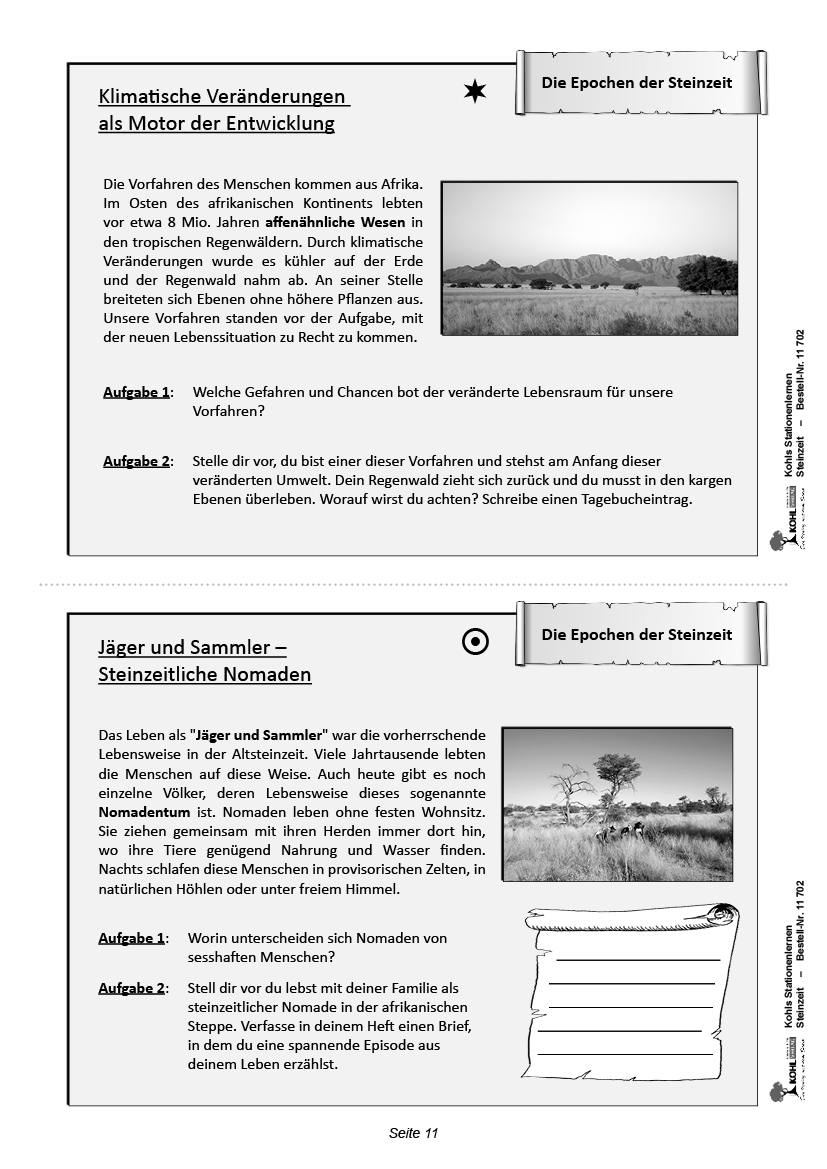 Stationenlernen Steinzeit