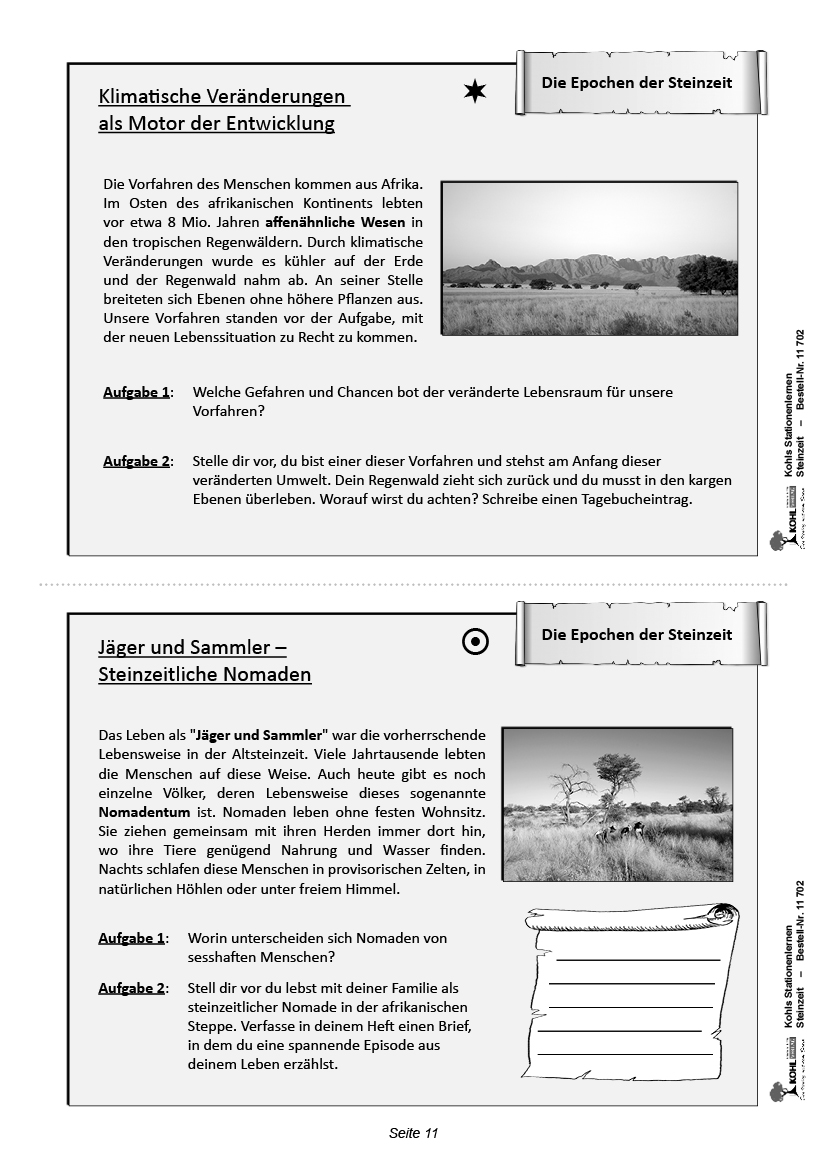 Stationenlernen Steinzeit