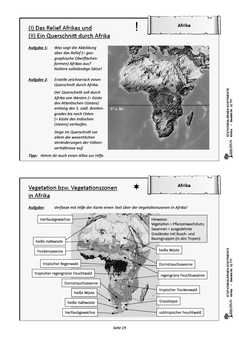 Stationenlernen Kontinente / Afrika