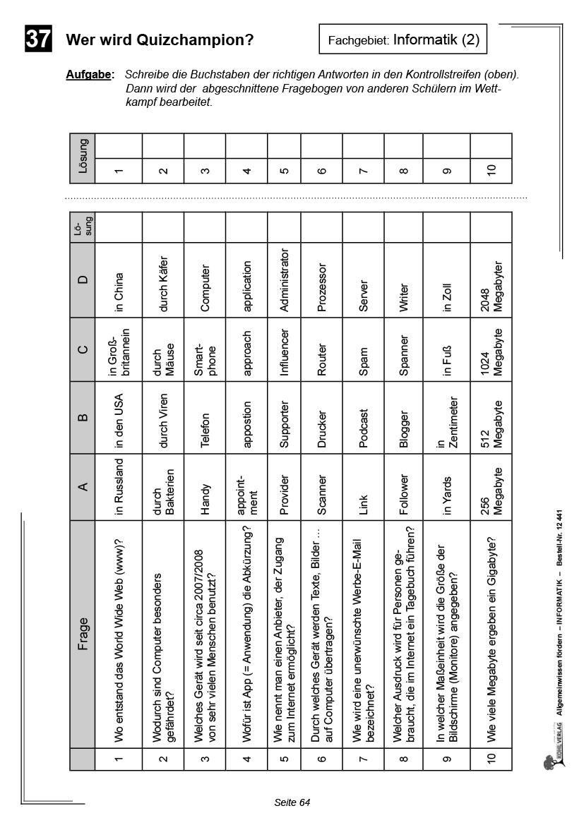 Allgemeinwissen fördern INFORMATIK