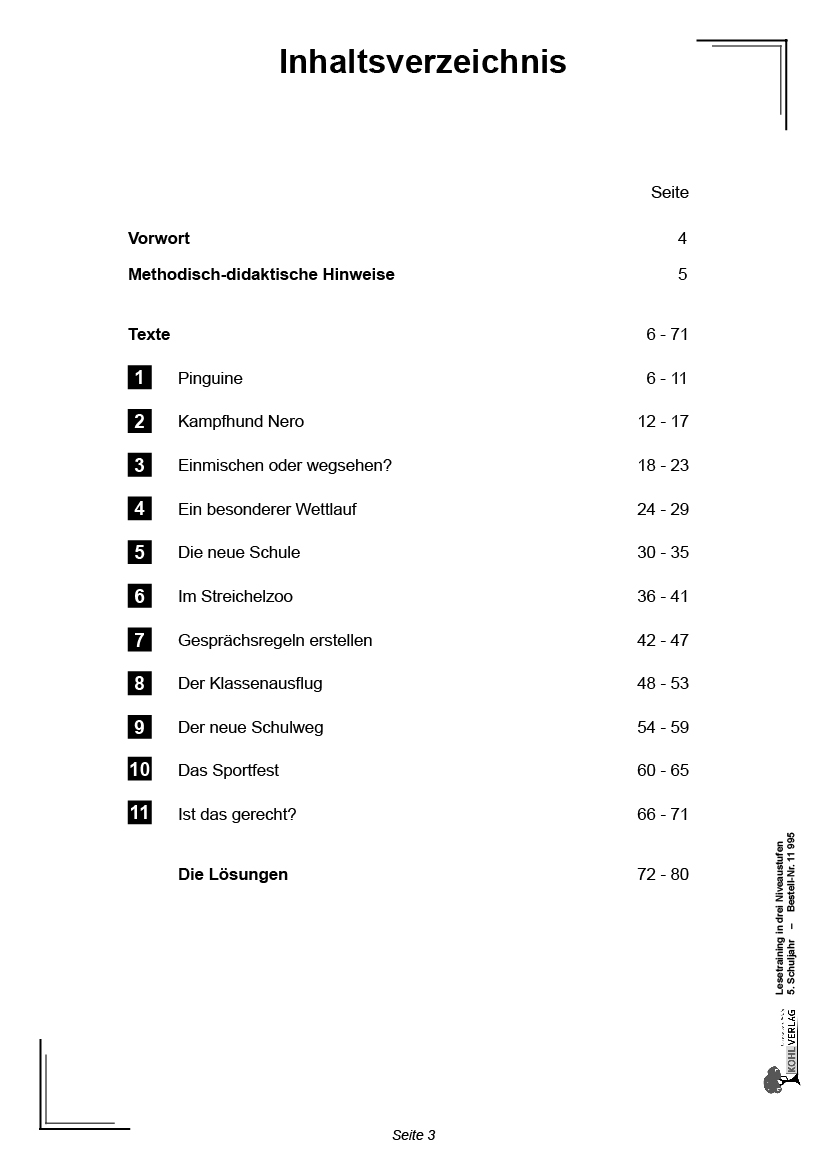 Lesetraining in drei Niveaustufen / Klasse 5