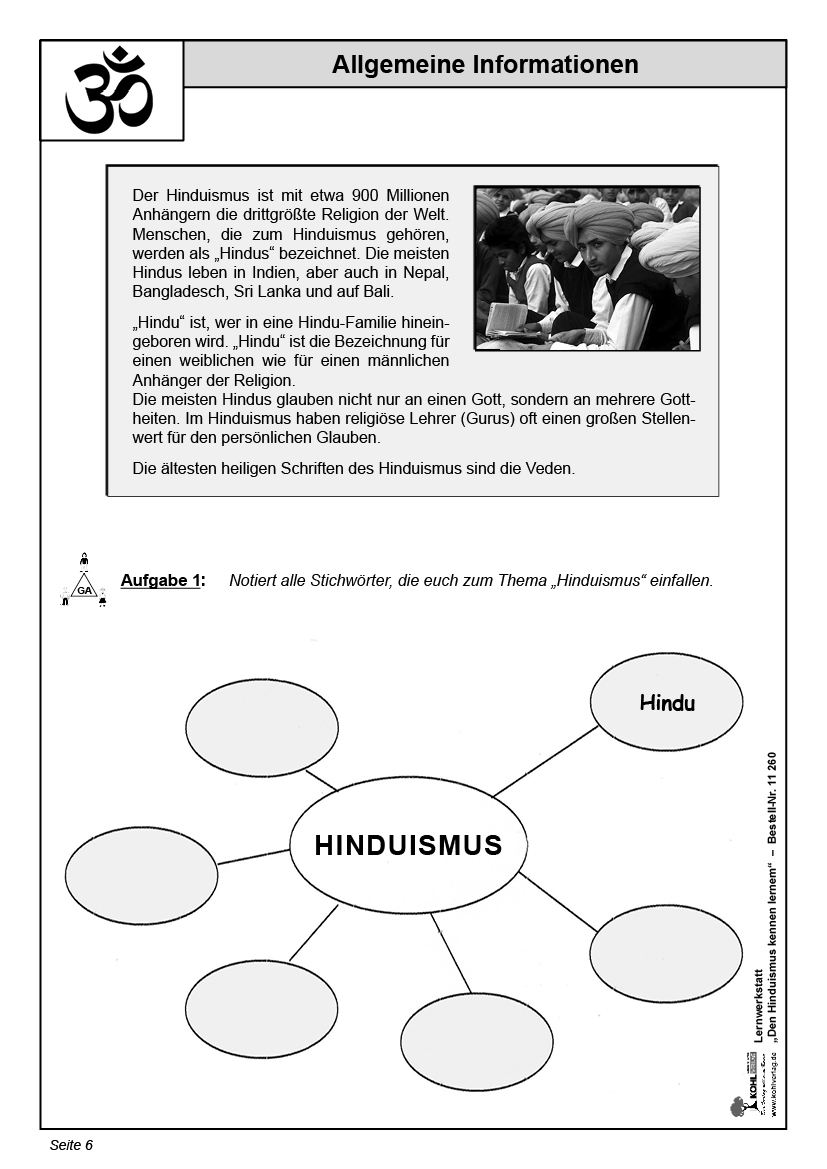 Lernwerkstatt Den Hinduismus kennenlernen