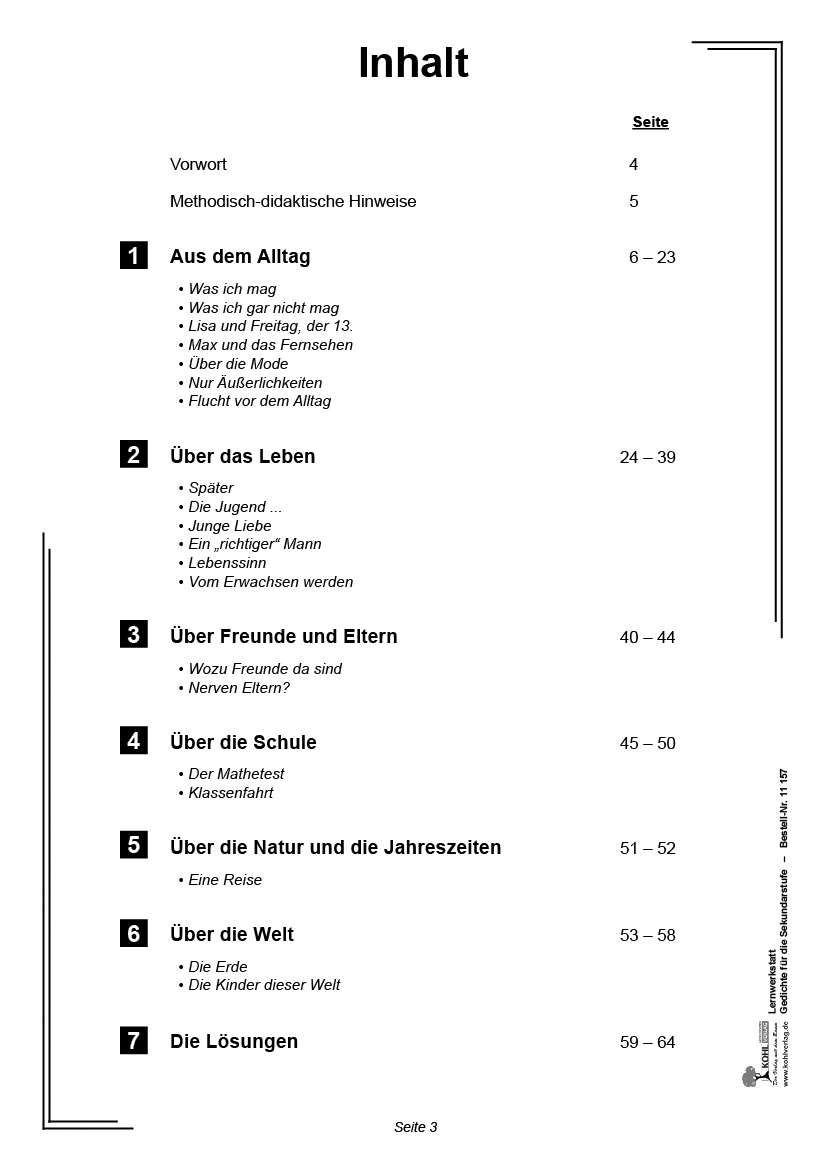 Lernwerkstatt Gedichte für die Sekundarstufe