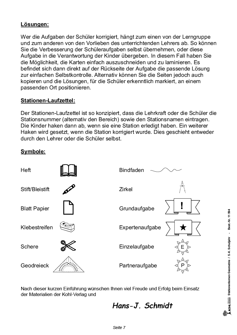 Stationenlernen Geometrie / Klasse 5-6