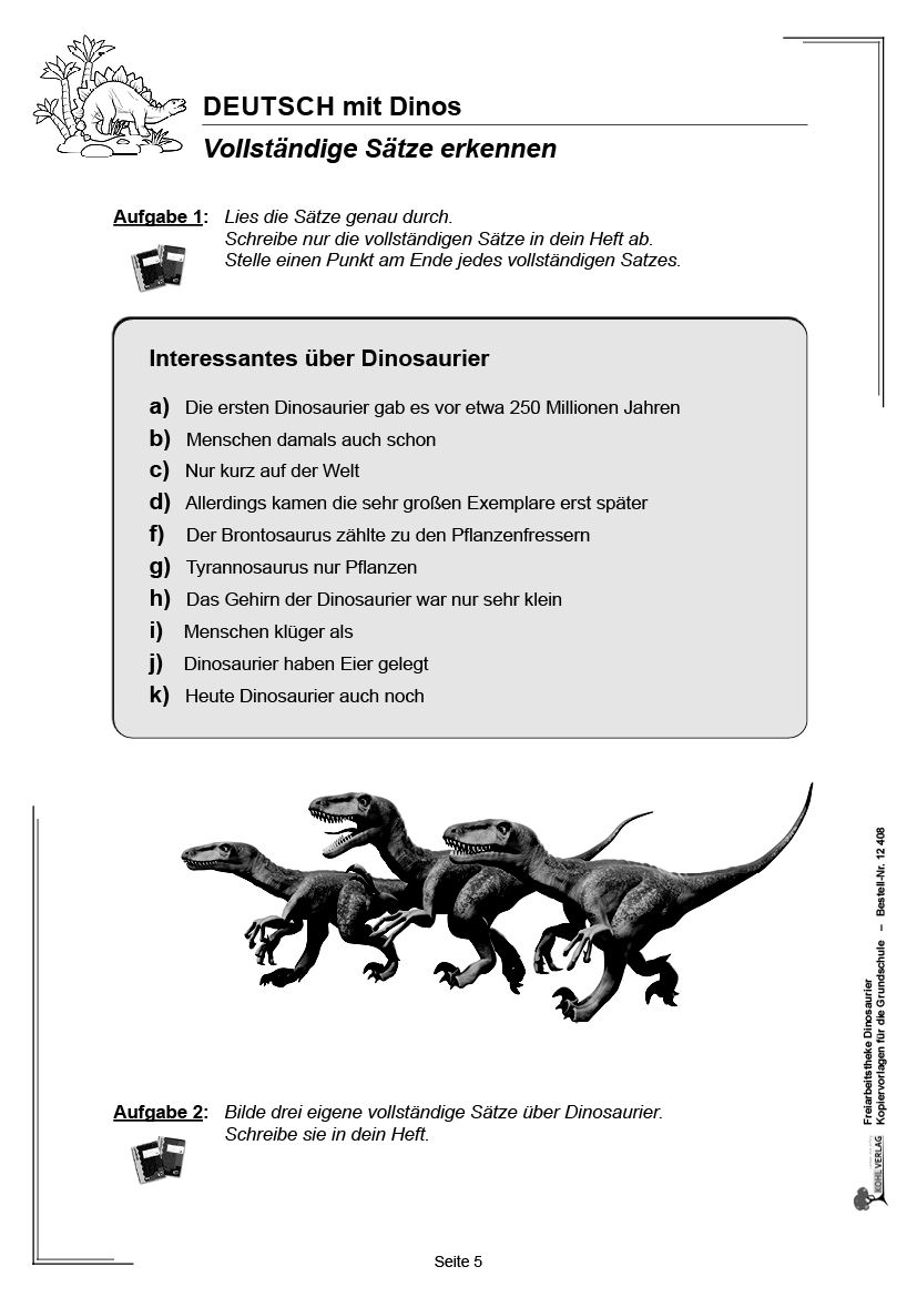 Freiarbeitstheke Dinosaurier