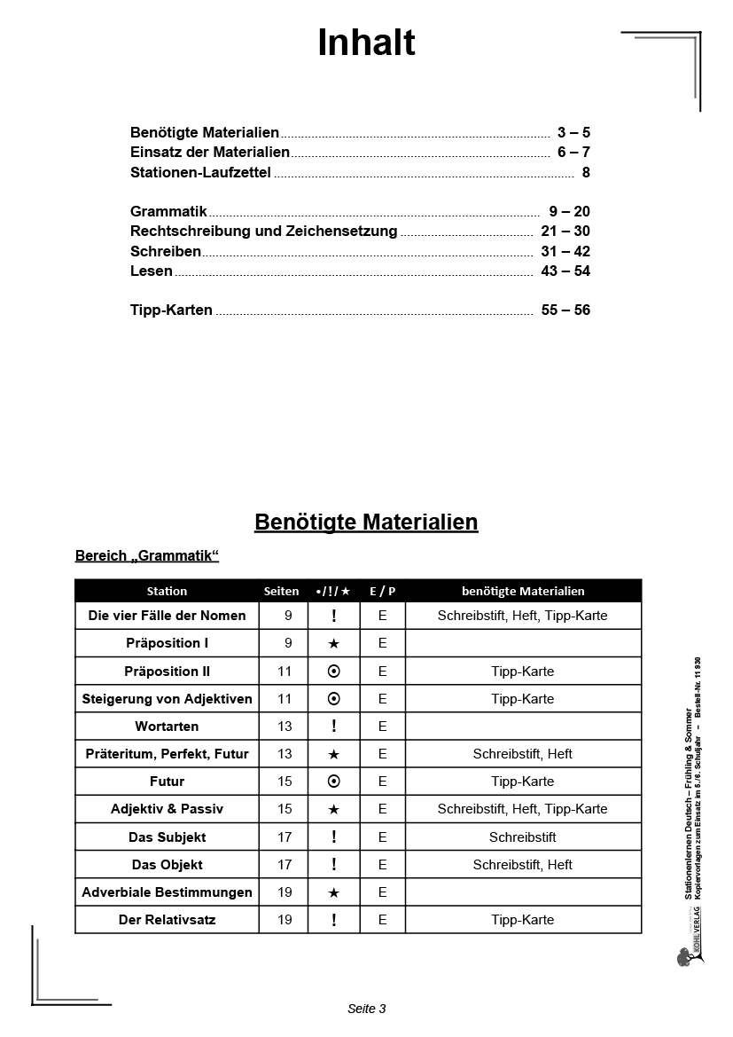 Stationenlernen Deutsch / Frühling & Sommer - Klasse 5/6