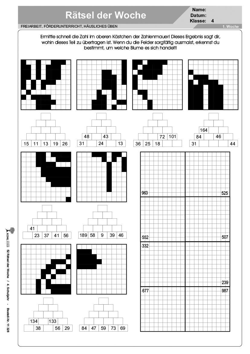 52 Rätsel der Woche / Klasse 4