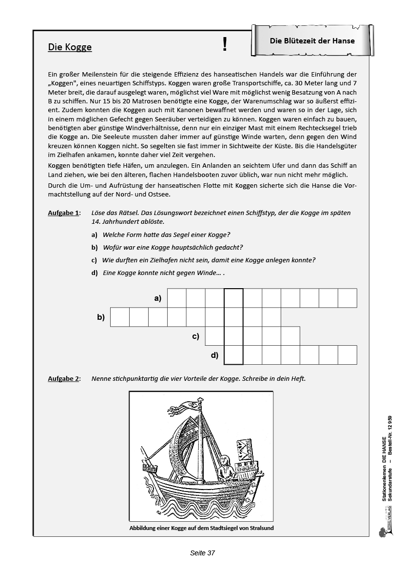 Stationenlernen Die Hanse