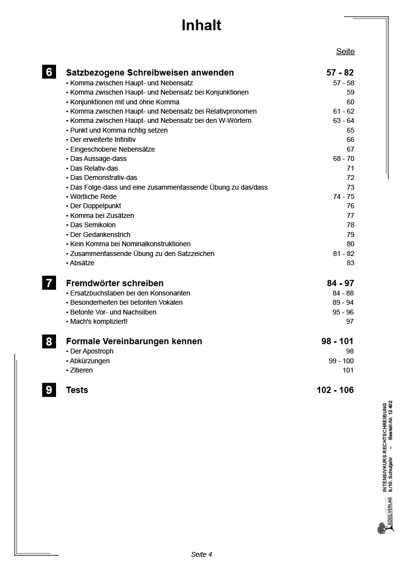 Intensivkurs Rechtschreibung / 9.-10. Schuljahr