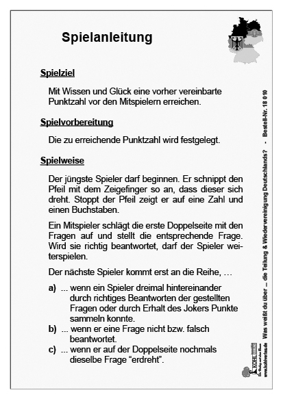 Was weißt du über ... die Teilung und Wiedervereinigung Deutschlands? Was weißt du über ... die Teilung und Wiedervereinigung Deutschlands?