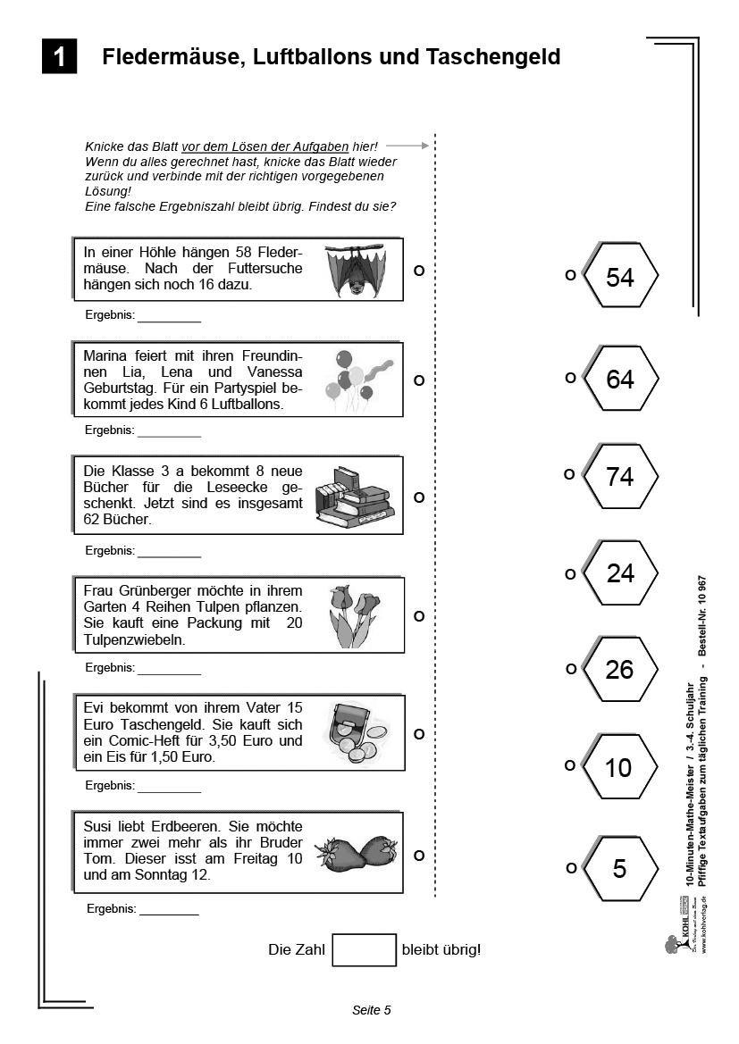 10-Minuten-Mathe-Meister / Klasse 3-4