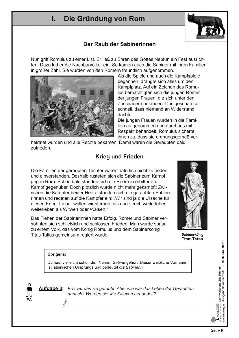 Lernwerkstatt Die Römer / Sekundarstufe Lernwerkstatt Die Römer / Sekundarstufe