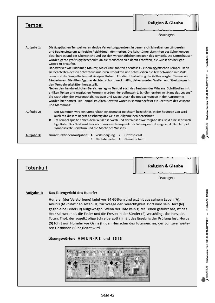 Stationenlernen Die alten Ägypter