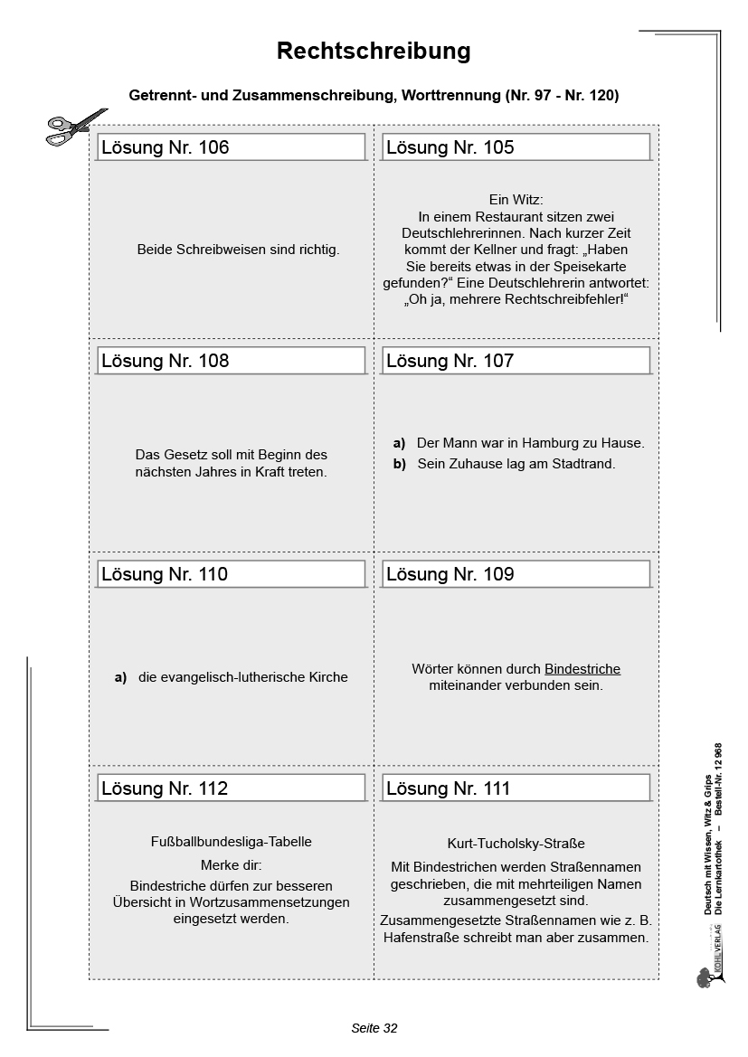 Deutsch mit Wissen, Witz & Grips  -  Die Lernkartothek