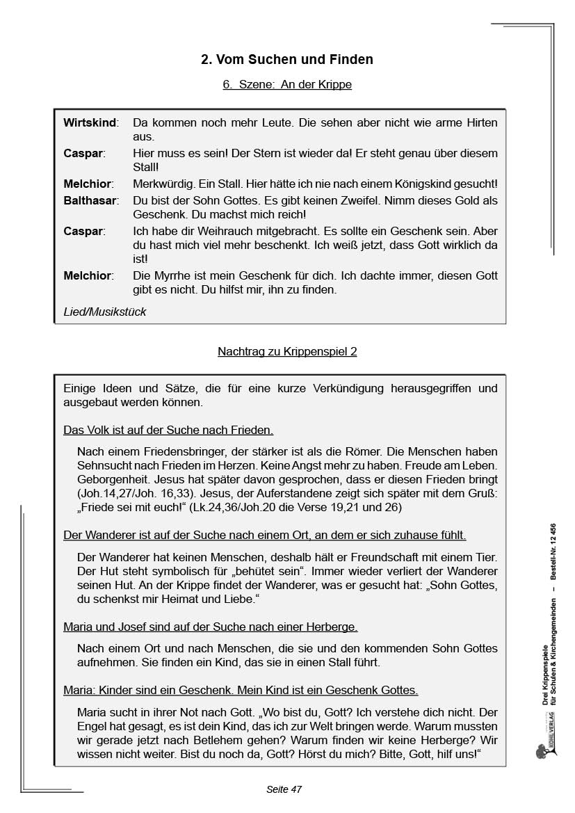 Drei Krippenspiele für Schulen & Kirchengemeinden