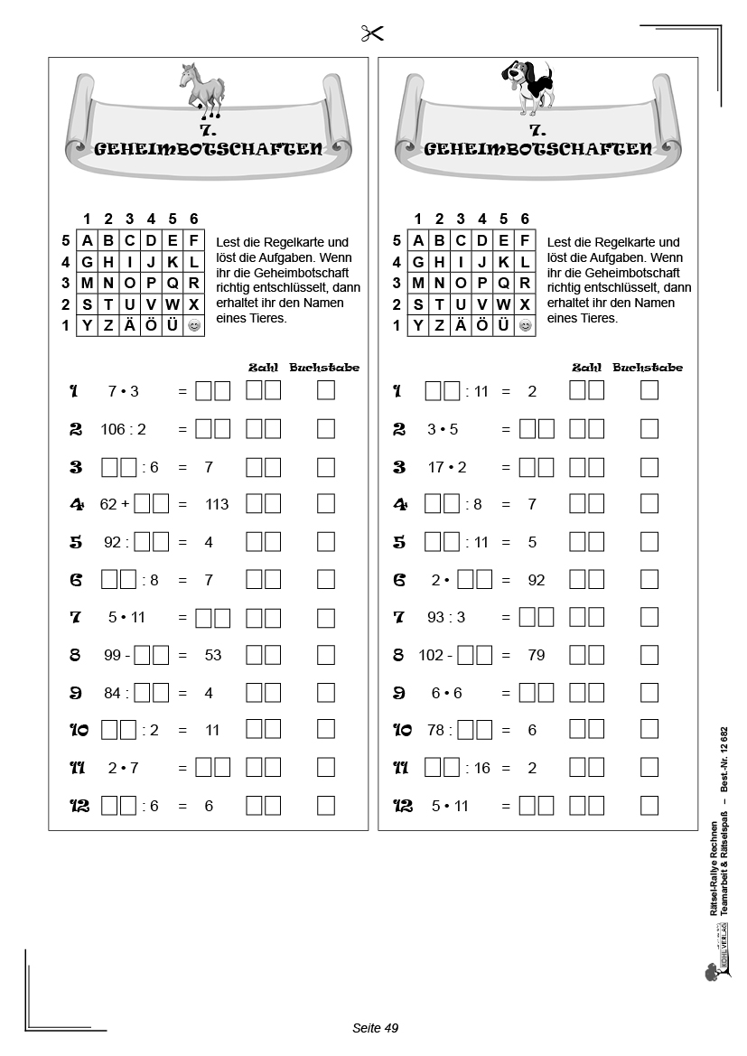 Rätsel-Rallye Rechnen