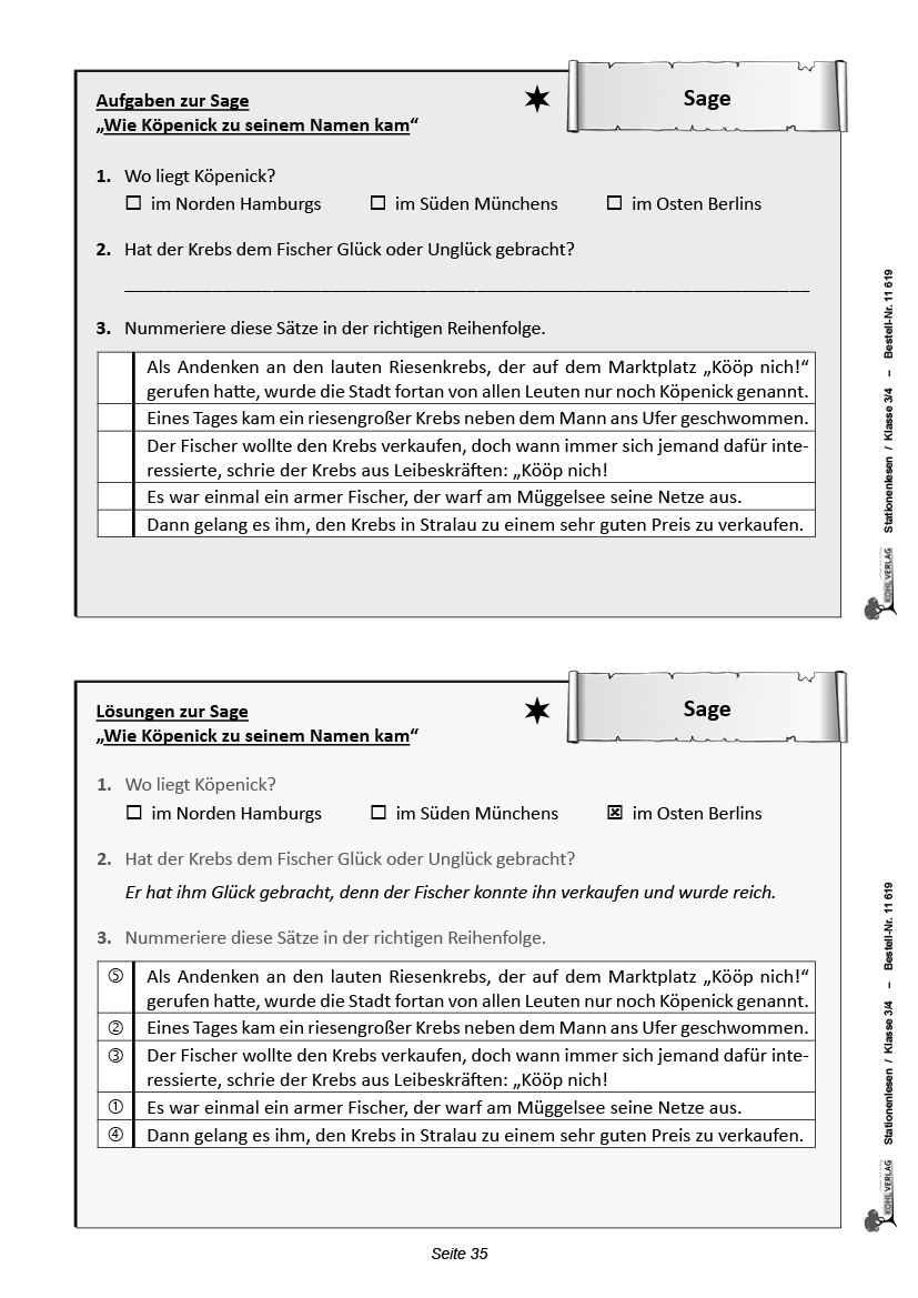 Stationenlesen Klasse 3/4