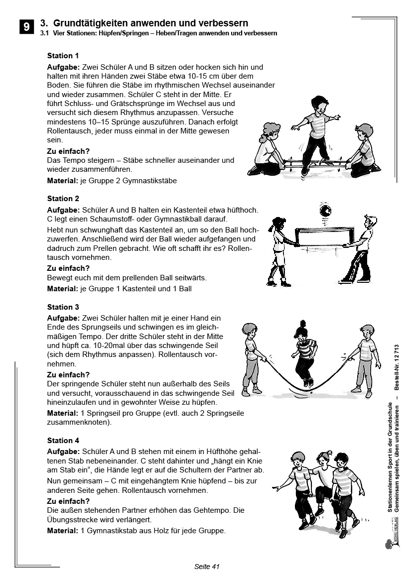 Stationenlernen Sport ... in der Grundschule