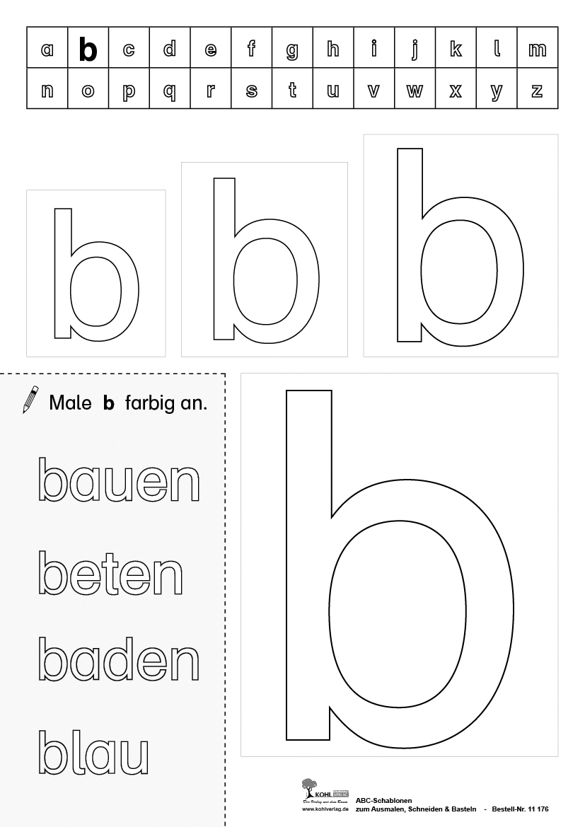 ABC-Schablonen zum Ausmalen, Schneiden und Basteln