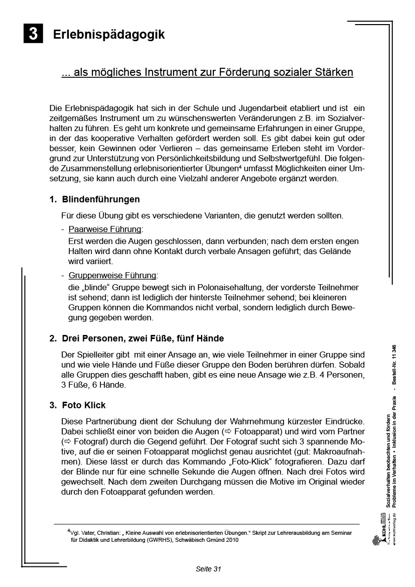 Sozialverhalten beobachten und fördern