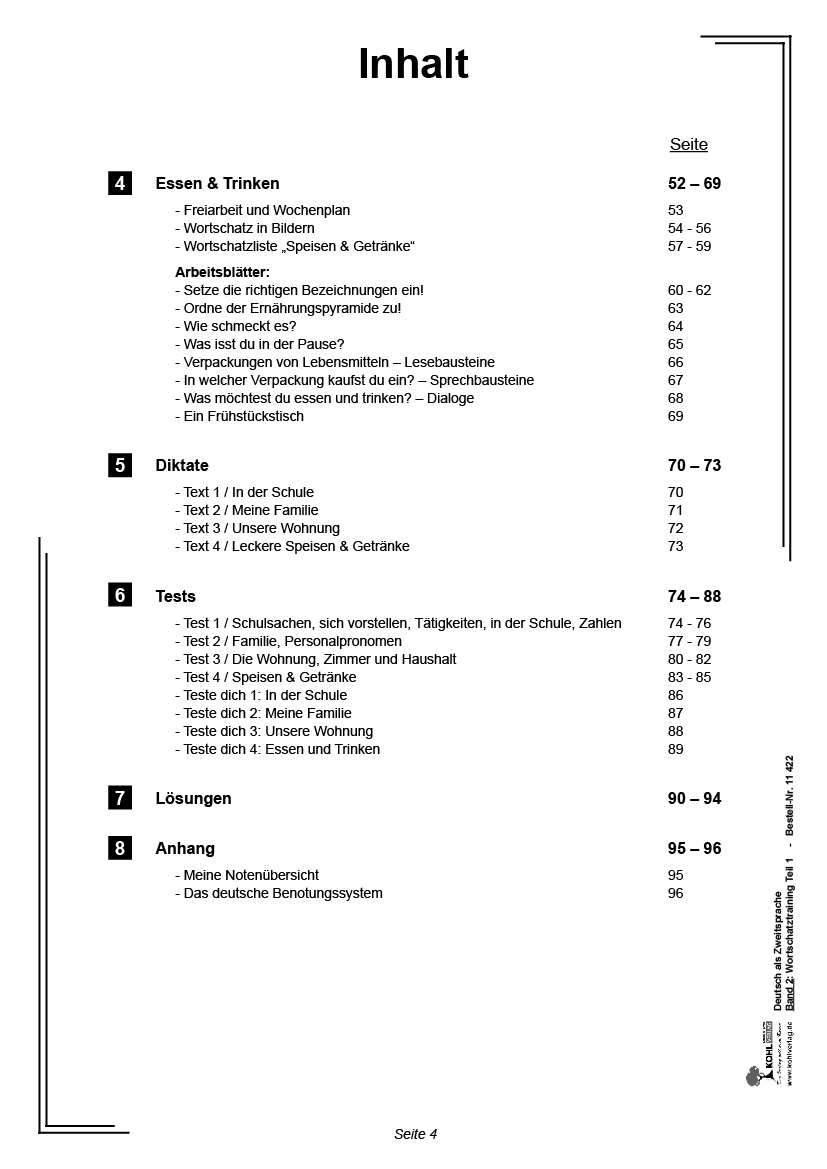 Deutsch als Zweitsprache in Vorbereitungsklassen II