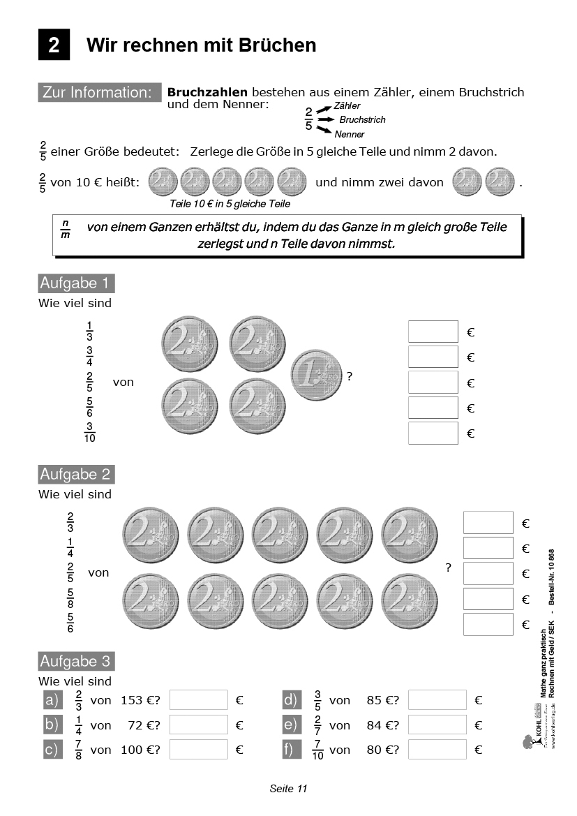 Rechnen mit Geld / Sekundarstufe